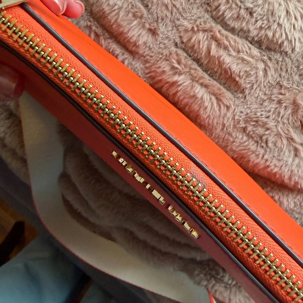 Michael Kors Bold Orange Crossbody Jet Set MK Poppy - Picture 3 of 5